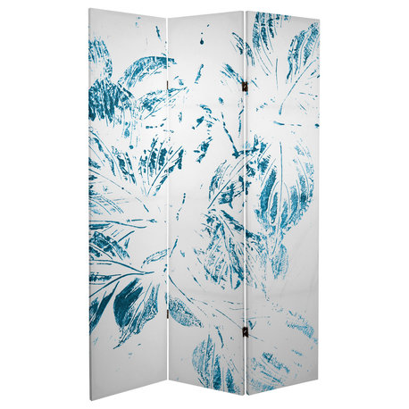 6' Tall Double Sided Pure Leaves Canvas Room Divider