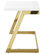Inspired Home Alie Writing Desk - High Gloss Lacquer Finish Top, White/Gold
