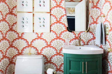 Inspiration for a powder room remodel in Charlotte