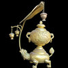 Unique Chinese Antique Brass Turtle Dragon Hand Carving Lantern Vase