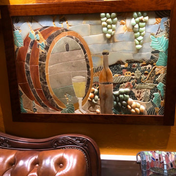 Countryside Wine Barrel Mosaic Art | Mozaico