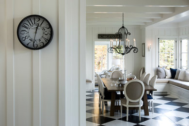 Inspiration for a coastal dining room remodel in Montreal