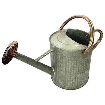 Gardener Select Antiqued Galvanized Watering Can, Copper Handle, 3.5L (0.92 gal)