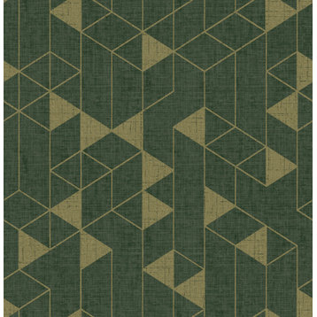 Fairbank Evergreen Linen Geometric Wallpaper Bolt