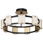 Maxim Lighting - Maxim Lighting Radiant LED 9-Light Flush Mount, Black/Gold Leaf - Piastra style glass diffuses integrated LED to shimmer radiantly. Suspended on a Black frame with Gold Leaf accents, this perfect blend of contemporary and traditional design adds glamour to a broad spectrum of design aesthetics.