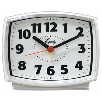 Equity® 33100 Electric Analog Alarm Clock with White Case & Lighted Dial