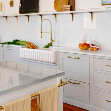 Full height Backsplash and art ledge