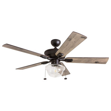 Prominence Home Abner Damp Rated Indoor Outdoor Ceiling Fan, 52 inch, Bronze
