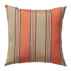 Home Decorators Collection - Sunbrella 18 in. Passage Poppy Square Outdoor Throw Pillow - Outdoor Cushions And Pillows