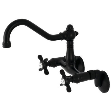 KS3220BEX 6-Inch Adjustable Center Wall Mount Kitchen Faucet, Matte Black