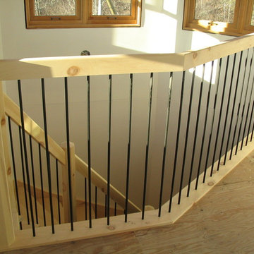 Knotty Pine Custom Staircase