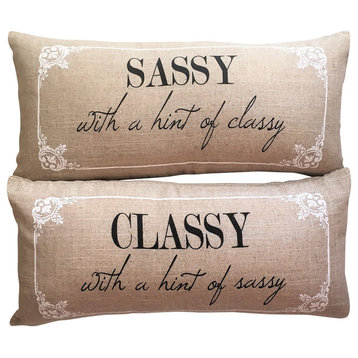 Sassy Classy Linen Double Sided Message Pillow