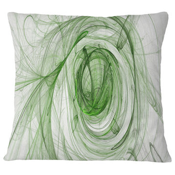 Ball of Yarn Green Spiral Abstract Throw Pillow, 18"x18"