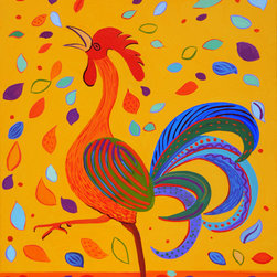 The Rooster is singing, sold - Paintings