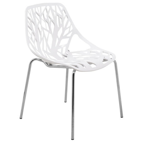 Modern Asbury Dining Chair w/ Chromed Legs