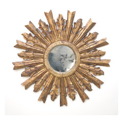 Worlds Away Goya Starburst Mirror in Gold Leaf - Bathroom Mirrors