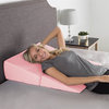 Folding Wedge Pillow-Memory Foam Pillow, Cover by Lavish Home, Pink