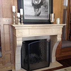 Sienna Limestone Custom Fireplace - Products