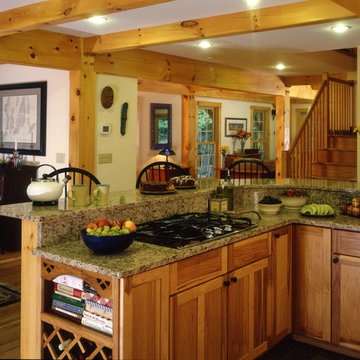 Classic Farmhouse Kitchen Featuring Post and Beam