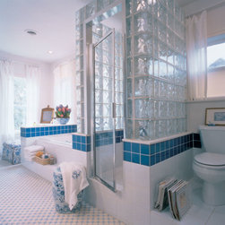 Enclosed Glass Block Shower - Showerheads And Body Sprays