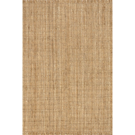 Nuloom Oslo Classic Farmhouse Jute Fringe Rug, Natural 4' x 6'