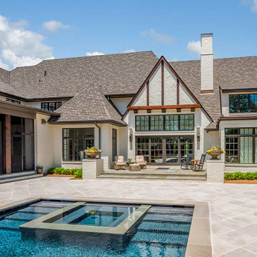 Patio Lighting with Gas Lanterns & Electric lights