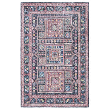 Safavieh Classic Vintage Area Rug, CLV205, Rust and Green, 6'x6'Square