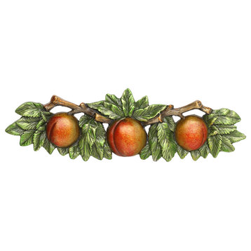 Georgia Peach Pull Antique Brass, Pewter Hand Tinted