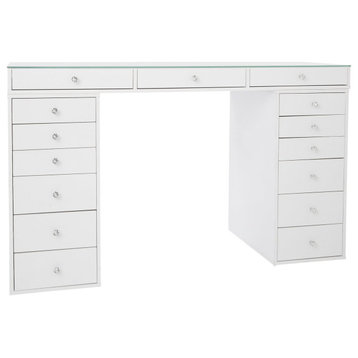 SlayStation Pro 2.0 Tabletop and Drawers Bundle, Bright White, 6 Drawers