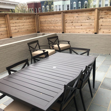Thermal Blue Running Bond Pattern Flagstone with Border in Capital Hill, DC