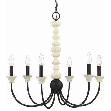 Craftmade 52626 Meadow Place 6 Light 24"W Taper Candle Chandelier - Cottage