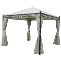 Christine Outdoor White Water Resistant Gazebo With Dark Gray Steel Frame