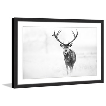 "Elk Stare" Framed Painting Print, 30x20
