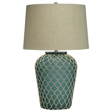 Frazier 1 Light Table Lamp, Handfinished Frosted Blue