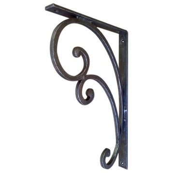 Wrought Iron Support Bracket for Heavy Surfaces 11", Iron Patina