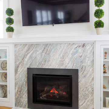Brushed Fantasy Brown Quartzite Fireplace