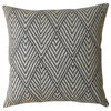 Gray and tan geometric ikat decorative pillow cover
