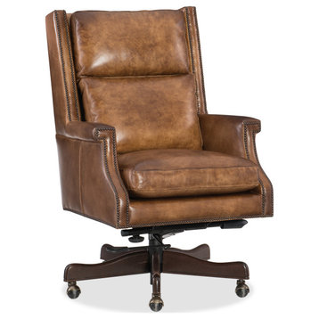 Hooker Furniture EC562-083 Beckett 26"W Leather Office Chair - Checkmate Pawn