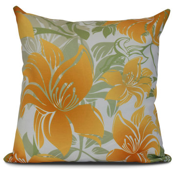 20x20", Tree Mallow, Floral Print Pillow, Gold