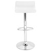 LumiSource Ale Barstool, White With Chrome Footrest, Set Of 2