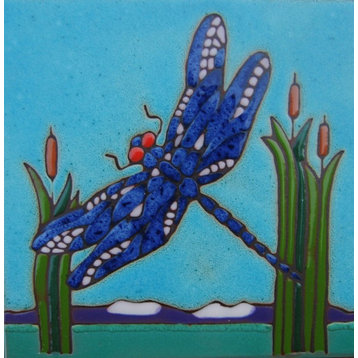 Dragonfly Hand Painted in USA Ceramic Tile