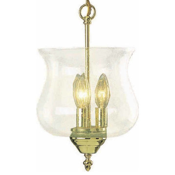 Volume Lighting V1963 3 Light 8"W Taper Candle Mini Pendant - Polished Brass