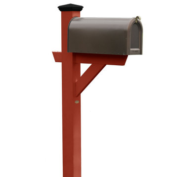 Hazleton Mailbox Post, Rustic Red