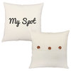 My Spot Throw Pillows 16x16 Square White Cotton Cushions