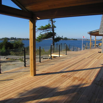 Large waterfront cottage decks