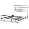 Vintage Weathered Nickel Finish Metal Bed, Full