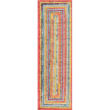 Nuloom Machine Made Florid Labyrinth Synthetics Rug, Multicolor 2'5"x8'Runner