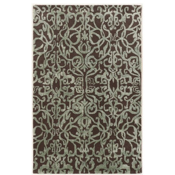 Linon Aspire Crystal Hand Tufted Wool 2'x3' Rug in Gray