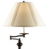 Benzara BM220642 4 Fabric Wrapped Shade Table Lamp with Metal Base, Beige/Bronze