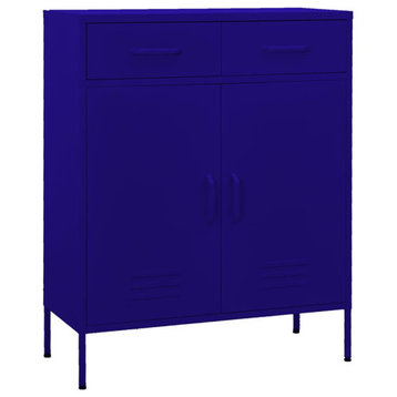vidaXL Storage Cabinet File Cabinet Filing Storage Cabinet Navy Blue Steel